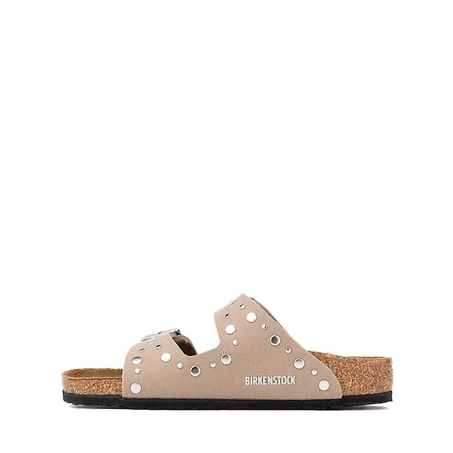 Birkenstock Arizona Rivets Slide Sandal - Little Kid / Big Gray Taupe
