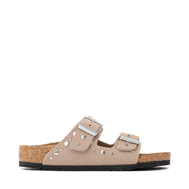 Birkenstock Arizona Rivets Slide Sandal - Big Kid Gray Taupe