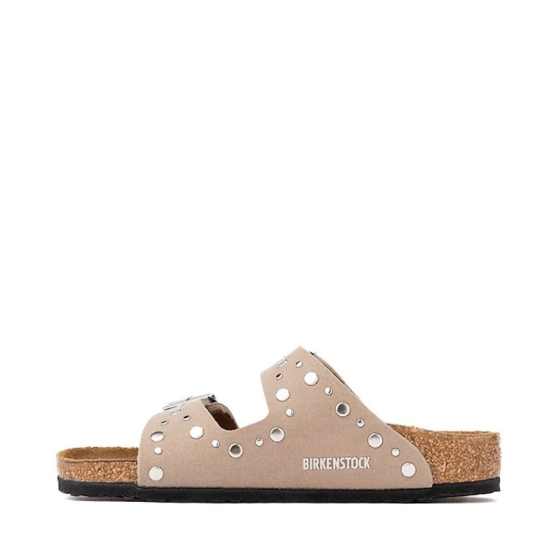 Birkenstock Arizona Rivets Slide Sandal - Big Kid Gray Taupe