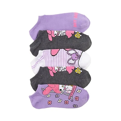 Womens Hello Kitty® My Melody Low-Cut Socks 5 Pack - Multicolor