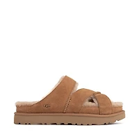 Womens UGG® Greenport Cross Strap Slide Sandal - Chestnut