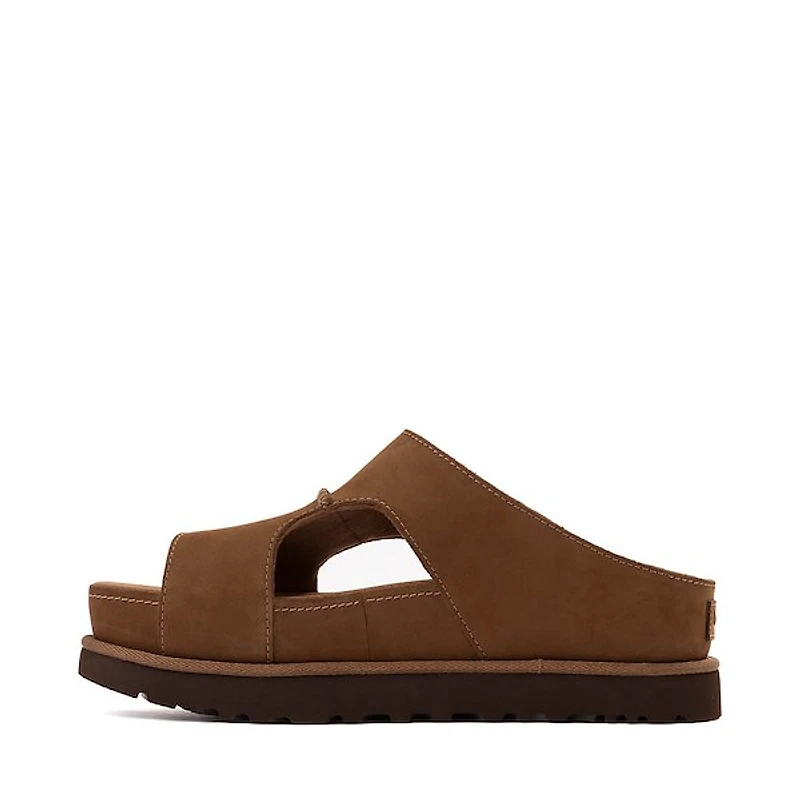 Womens UGG® Goldenstar Hi Cutout Slide - Dark Chestnut