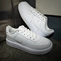 Nike Force 1 Low Athletic Shoe - Little Kid - White / White / White / White