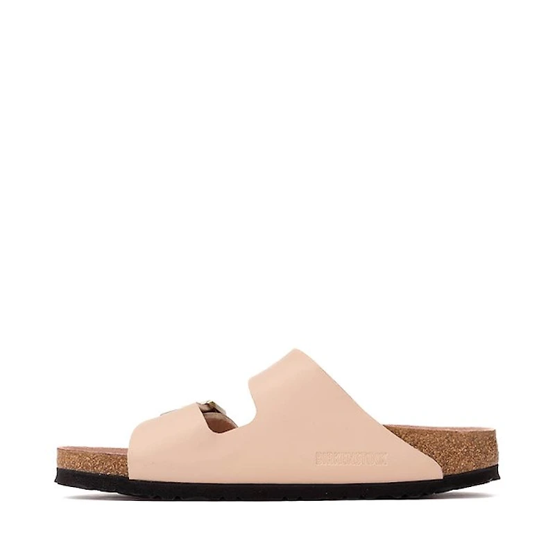 Womens Birkenstock Arizona Slide Sandal - Triples New Beige / Pink Clay