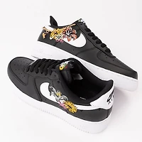 Womens Nike Air Force 1 '07 Premium Flowers Athletic Shoe - Black / Metallic Gold White