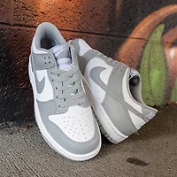 Nike Dunk Low Athletic Shoe - Big Kid White / Light Smoke Grey