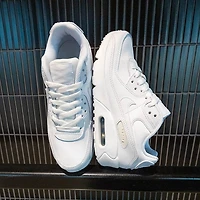 Nike Air Max 90 LTR Athletic Shoe - Big Kid White / Metallic Silver