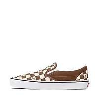 Vans Classic Slip-On Checkerboard Skate Shoe - Dachshund Brown