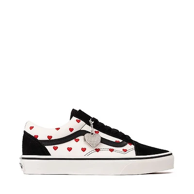 Vans Old Skool Red Hot Hearts Skate Shoe - Black / White