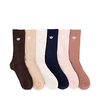 adidas Originals Trefoil 2.0 Crew Socks 6 Pack - Pink Weave / Night Indigo / Stone Khaki