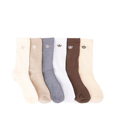 adidas Originals Trefoil 2.0 Crew Socks 6 Pack - Beige / Wonder White / Magic Earth