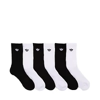 adidas Originals Trefoil 2.0 Crew Socks 6 Pack - Big Kid - White / Black