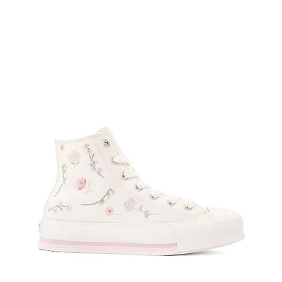Converse Chuck Taylor All Star Lift Boho Floral High-Top Sneaker - Big Kid Vintage White / Summit Pink