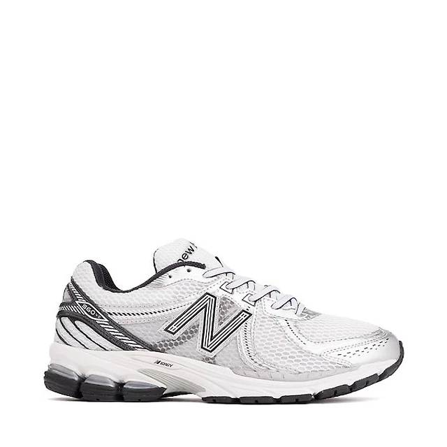 New Balance 860v2 Athletic Shoe - White / Black Silver Metallic