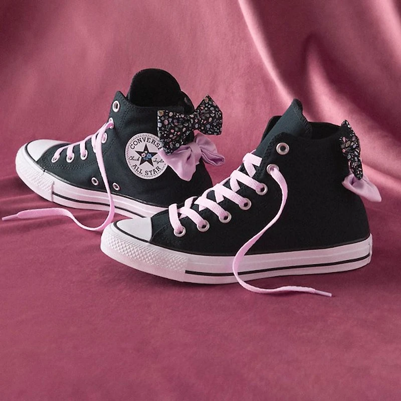 Converse Chuck Taylor All Star Bow High-Top Sneaker - Black / New Found Bloom