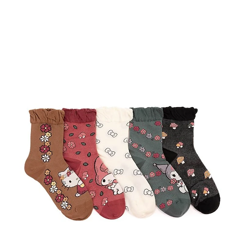 Womens Hello Kitty® & Friends Crew Socks 5 Pack - Multicolor