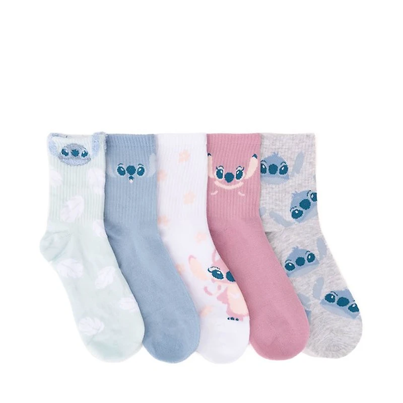 Disney Lilo & Stitch Angel Crew Socks 5 Pack - Big Kid - Multicolor