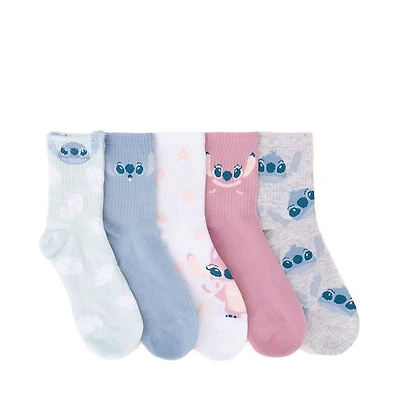 Disney Lilo & Stitch Angel Crew Socks 5 Pack - Big Kid - Multicolor