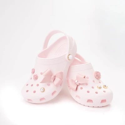 Crocs Classic Shimmer Bow Clog - Little Kid / Big Bubble Ice