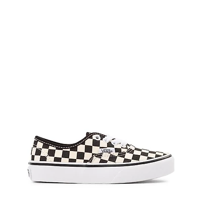 Vans Authentic Checkerboard Skate Shoe - Big Kid Black / True White