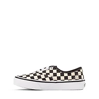 Vans Authentic Checkerboard Skate Shoe - Big Kid Black / True White