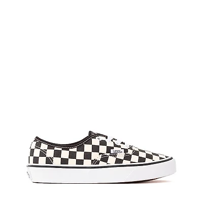 Vans Authentic Checkerboard Skate Shoe - Big Kid - Black / True White