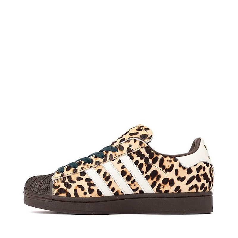 Womens adidas Superstar II Athletic Shoe - Dark Brown / Ivory Gold Metallic