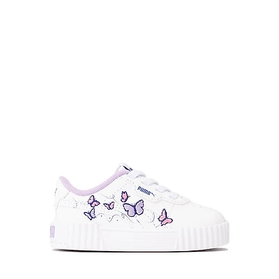 PUMA Carina 3.0 Butterfly Athletic Shoe - Baby / Toddler - White / Violet