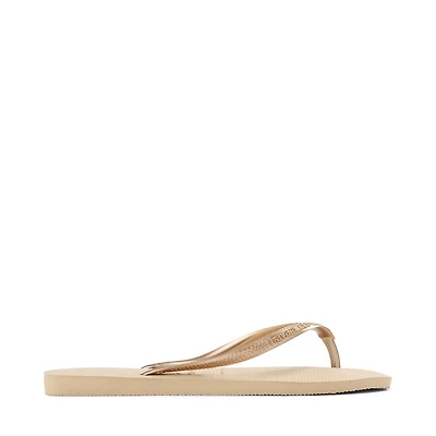 Womens Havaianas Slim Flip-Flop - Sand Grey / Light Golden