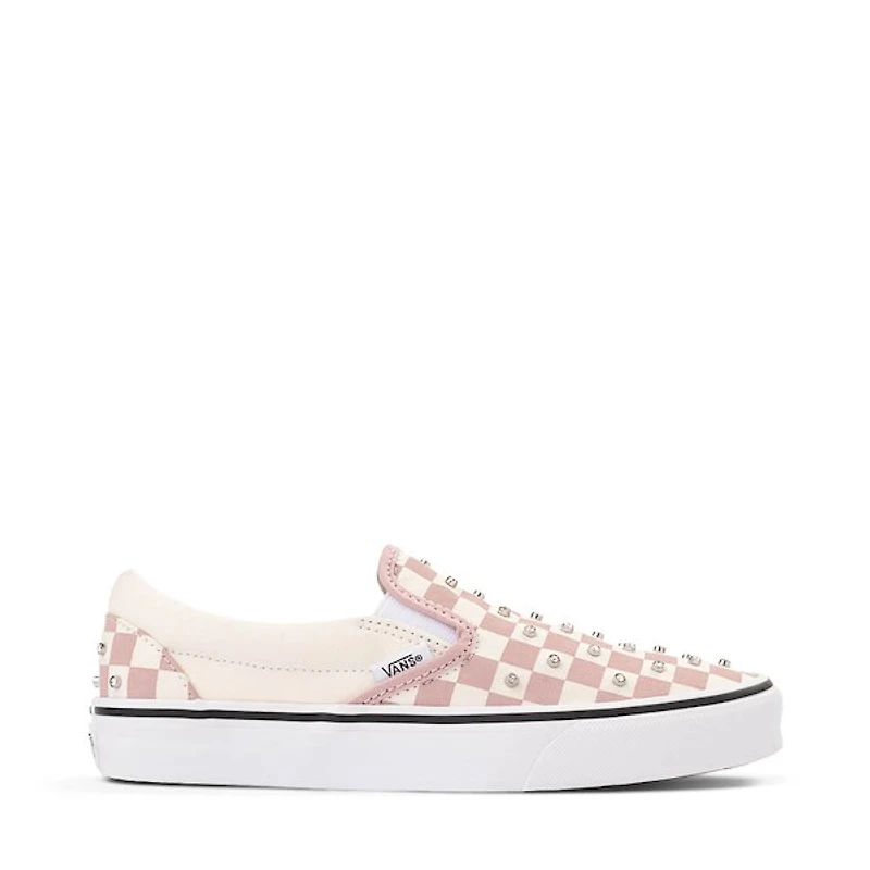 Vans Classic Slip-On Rhinestone Checkerboard Skate Shoe - Misty Mauve
