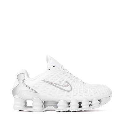 Womens Nike Shox TL Athletic Shoe - White / Metallic Silver Max Orange
