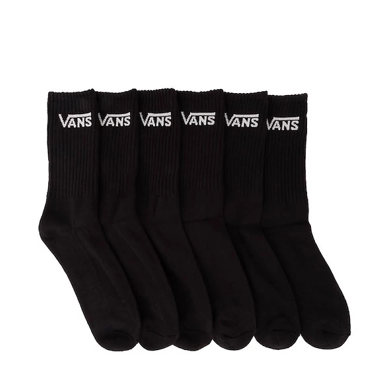 Mens Vans Classic Crew Socks 6 Pack - Black