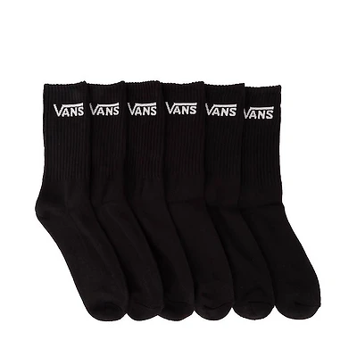 Mens Vans Classic Crew Socks 6 Pack - Black