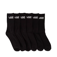 Mens Vans Classic Crew Socks 6 Pack - Black