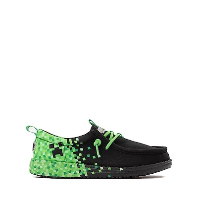 HEYDUDE x Minecraft Wally Funk Creeper Casual Shoe - Little Kid / Big Black