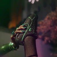 Womens PUMA x Wicked Speedcat Elphie Sneaker - Black / Deep Forest Dark Myrtle