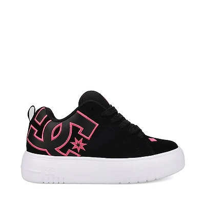 Womens DC Court Graffik Platform Skate Shoe - Black / Pink White