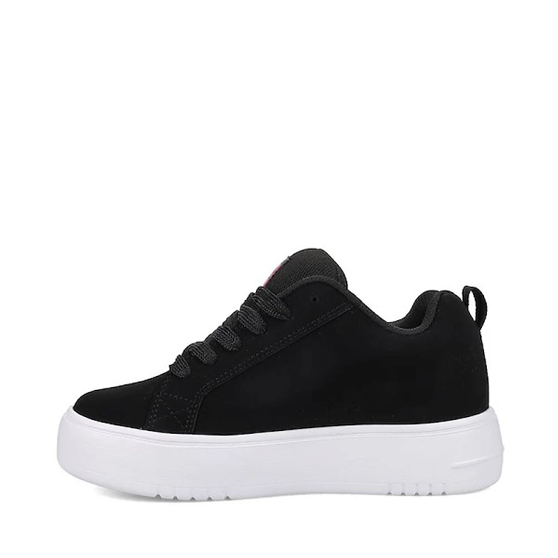 Womens DC Court Graffik Platform Skate Shoe - Black / Pink White