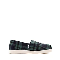 TOMS Alpargata Classic Slip-On Casual Shoe - Little Kid / Big Navy Plaid