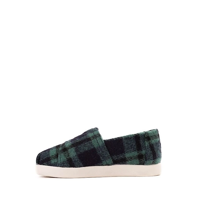 TOMS Alpargata Classic Slip-On Casual Shoe - Baby / Toddler Little Kid Navy Plaid