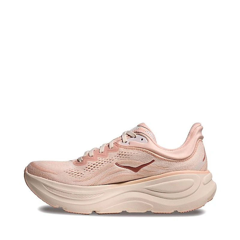 Womens HOKA Bondi 9 Running Shoe - Rose Latte / Cream