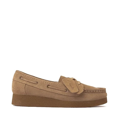 Womens Clarks Wallabee EVO Sea Boat Shoe - Dark Sand