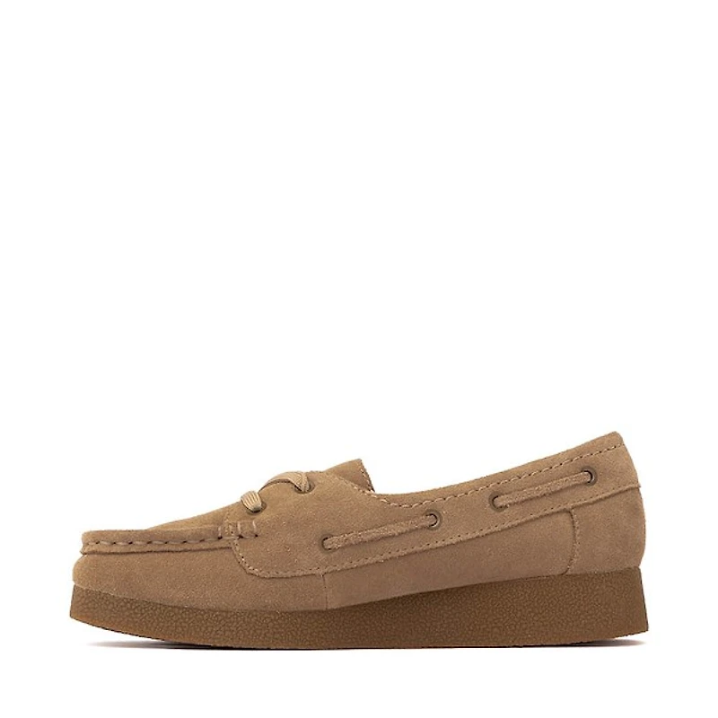 Womens Clarks Wallabee EVO Sea Boat Shoe - Dark Sand