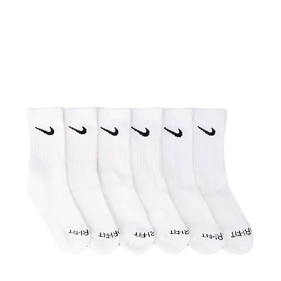 Nike Dri-FIT Performance Basics Crew Socks 6 Pack - Toddler / Little Kid - White / Black