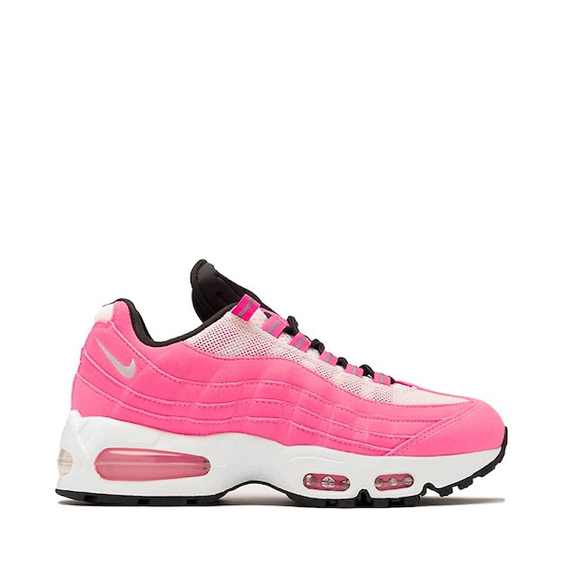 Womens Nike Air Max 95 Big Bubble Athletic Shoe - Pink Glow / Metallic Silver Off Noir