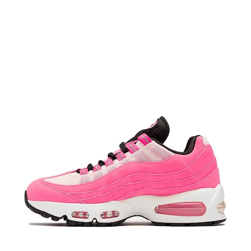 Womens Nike Air Max 95 Big Bubble Athletic Shoe - Pink Glow / Metallic Silver Off Noir