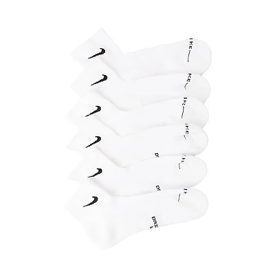 Mens Nike Everyday Elevated Ankle Socks 6 Pack - White
