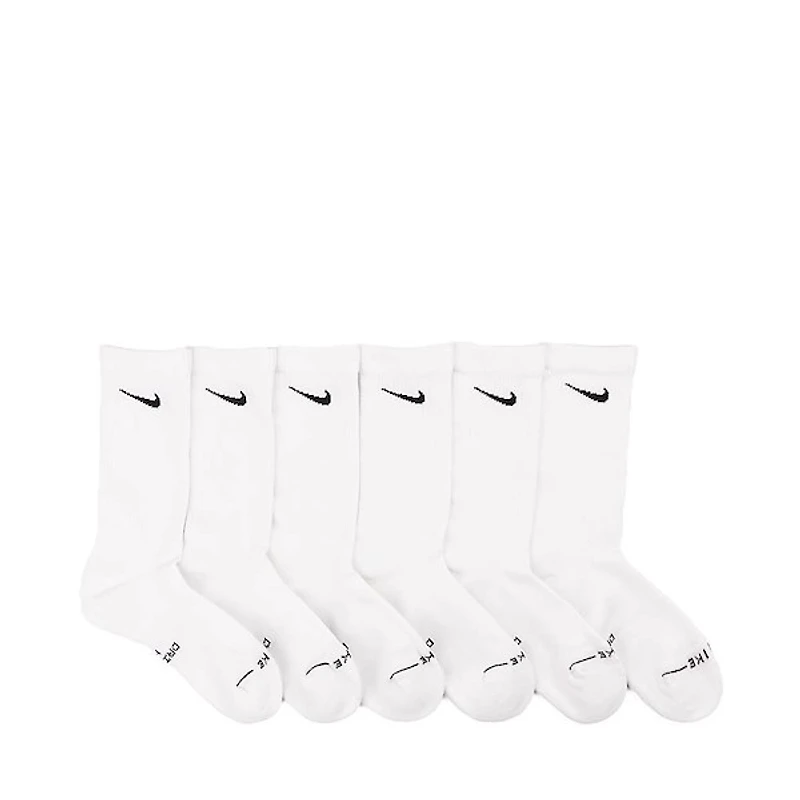 Womens Nike Everyday Elevated Crew Socks 6 Pack - White