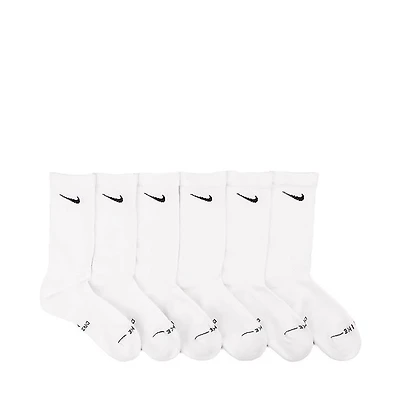 Womens Nike Everyday Elevated Crew Socks 6 Pack - White