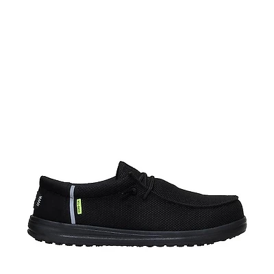 Mens HEYDUDE Wally Work Comp Toe Casual Shoe - Black